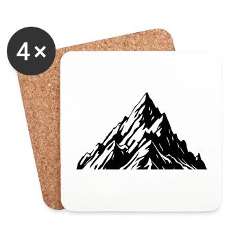 Mountains Symbol Silhouette Nature - Coasters (set of 4) - white - Front