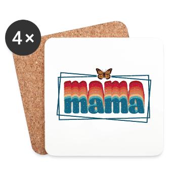 Retro Sublimation Butterfly Mama - Coasters (set of 4) - white - Front