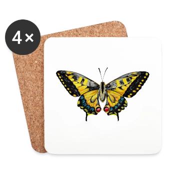 Swallowtail butterfly - Coasters (set of 4) - white - Front