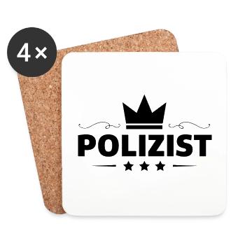 Polizist Beruf - Untersetzer (4er-Set) - Weiß - Vorne