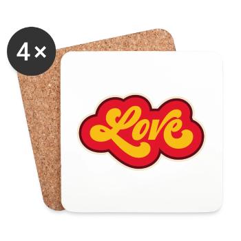 Love - Untersetzer (4er-Set) - Weiß - Vorne