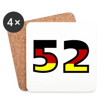 52 Numéro Allemagne Jersey - Dessous de verre (lot de 4) - blanc - Devant