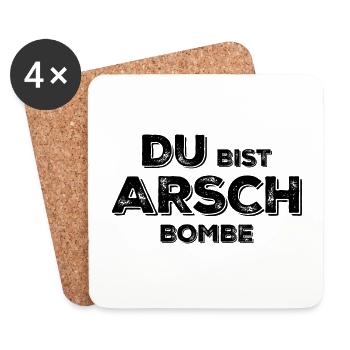 Tu es une bombe de cul - Dessous de verre (lot de 4) - blanc - Devant