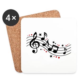Musical Notes Symbols Music - Coasters (set of 4) - white - Front