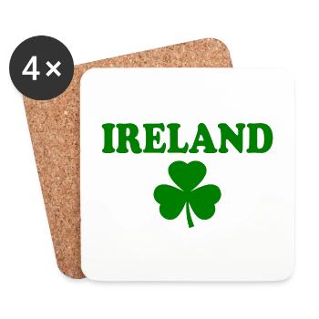 Ireland Shamrock Shamrocks - Coasters (set of 4) - white - Front