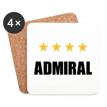 ★ Design colors can be changed ★ Admiral (four stars) - Coasters (set of 4) - white - Front