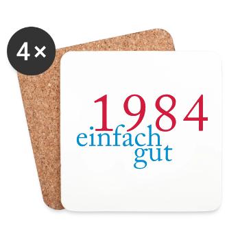 Geboren Jahrgang 1984 einfach gut - Untersetzer (4er-Set) - Weiß - Vorne