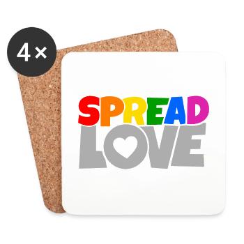 Chemise Cool Spread Love Anti War Design - Dessous de verre (lot de 4) - blanc - Devant