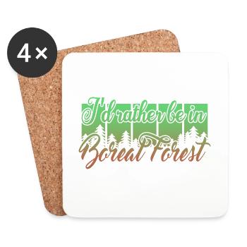 Je préfère être dans la forêt boréale - Dessous de verre (lot de 4) - blanc - Devant
