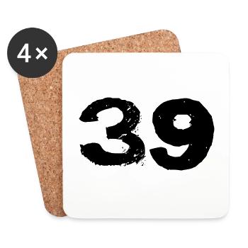39 Number jersey - Coasters (set of 4) - white - Front