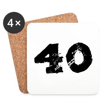 Maillot 40 numéros - Dessous de verre (lot de 4) - blanc - Devant