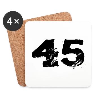 45 Zahl Trikot - Untersetzer (4er-Set) - Weiß - Vorne