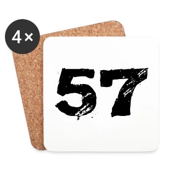 57 Maillot numéro - Dessous de verre (lot de 4) - blanc - Devant