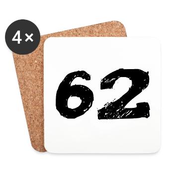 62 Number jersey - Coasters (set of 4) - white - Front