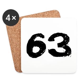 63 Number jersey - Coasters (set of 4) - white - Front
