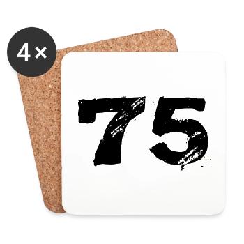 75 Zahl Trikot - Untersetzer (4er-Set) - Weiß - Vorne