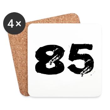 85 Maillot numéro - Dessous de verre (lot de 4) - blanc - Devant