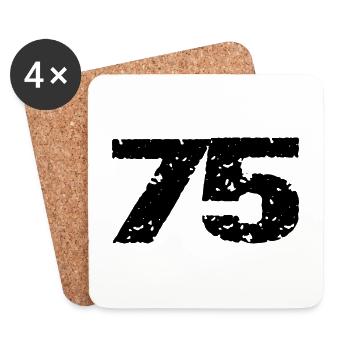 75 Maillot numéro - Dessous de verre (lot de 4) - blanc - Devant