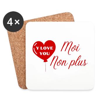 Je t’aime, moi non plus - Dessous de verre (lot de 4) - blanc - Devant