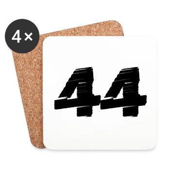 44 Zahl Trikot - Untersetzer (4er-Set) - Weiß - Vorne
