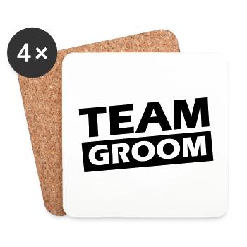 Team Groom Wedding Quote - Coasters (set of 4) - white - Front