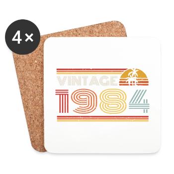 1984 Tenue d’anniversaire en édition limitée 1984 Vintag - Dessous de verre (lot de 4) - blanc - Devant