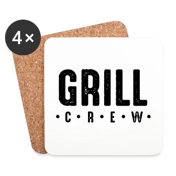 Équipage de grillades - Dessous de verre (lot de 4) - blanc - Devant