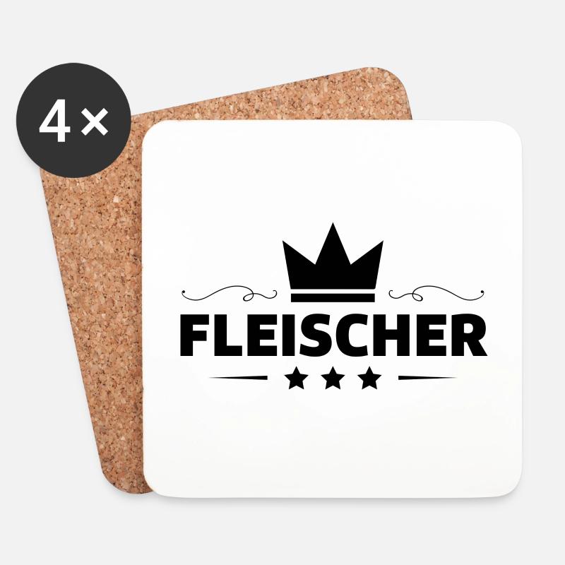 Fleischer Beruf - Untersetzer (4er-Set) - Weiß