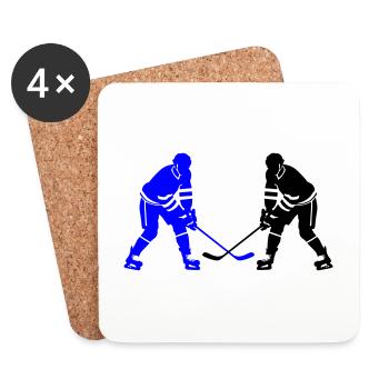 Ice Hockey Spieler Silhouette - Untersetzer (4er-Set) - Weiß - Vorne