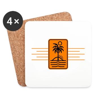 Palm Trees Island Symbol Beach - Coasters (set of 4) - white - Front