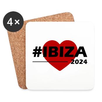 Ibiza 2024 Heart Love - Coasters (set of 4) - white - Front