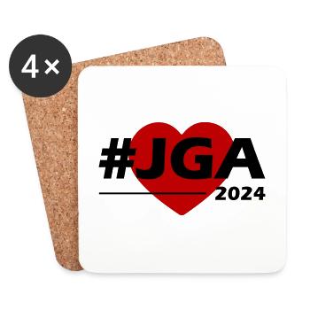 Bachelor party 2024 Heart Bachelor Party - Coasters (set of 4) - white - Front
