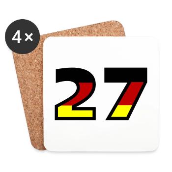27 Numéro Allemagne Jersey - Dessous de verre (lot de 4) - blanc - Devant