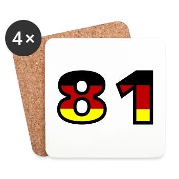81 Number Germany Jersey - Coasters (set of 4) - white - Front