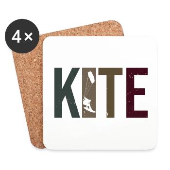 Kitesurfen Kitesurfing Kite Surf - Untersetzer (4er-Set) - Weiß - Vorne