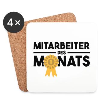 Mitarbeiter des Monats Auszeichnung Arbeit Job - Untersetzer (4er-Set) - Weiß - Vorne