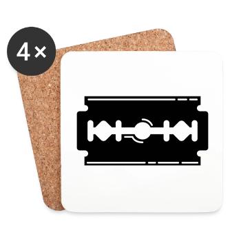 Razor Blade Icon Icon - Coasters (set of 4) - white - Front