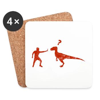 Velociraptor Dinosaurier - Untersetzer (4er-Set) - Weiß - Vorne