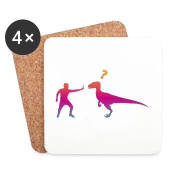 Velociraptor Dinosaurier - Untersetzer (4er-Set) - Weiß - Vorne