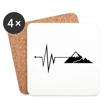 Puls Mountains Silhouette - Coasters (set of 4) - white - Front