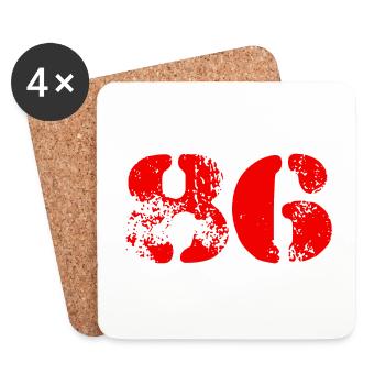 86 number symbol - Coasters (set of 4) - white - Front