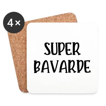 super bavarde - Dessous de verre (lot de 4) - blanc - Devant