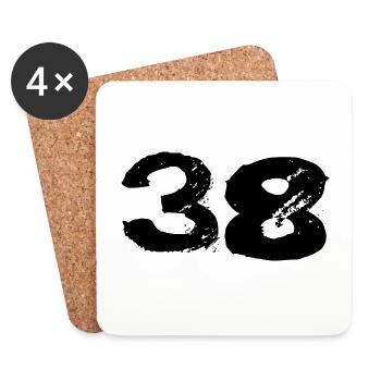 Maillot 38 Numéro - Dessous de verre (lot de 4) - blanc - Devant