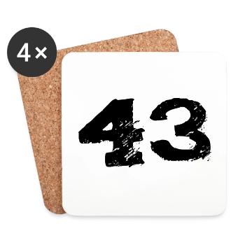 43 Maillot numéro - Dessous de verre (lot de 4) - blanc - Devant