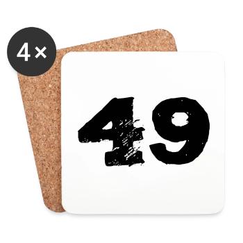 49 Zahl Trikot - Untersetzer (4er-Set) - Weiß - Vorne