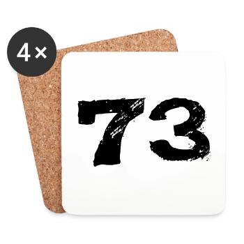 73 Zahl Trikot - Untersetzer (4er-Set) - Weiß - Vorne