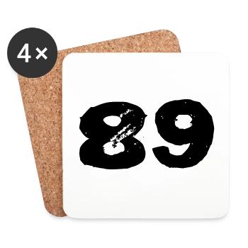 89 Zahl Trikot - Untersetzer (4er-Set) - Weiß - Vorne