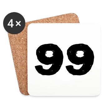 99 Maillot numéro - Dessous de verre (lot de 4) - blanc - Devant