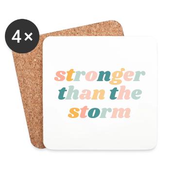 Stronger Than The Storm - Christian - Coasters (set of 4) - white - Front