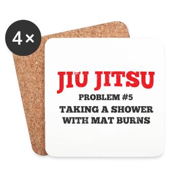 BJJ Jiu Jitsu - Untersetzer (4er-Set) - Weiß - Vorne